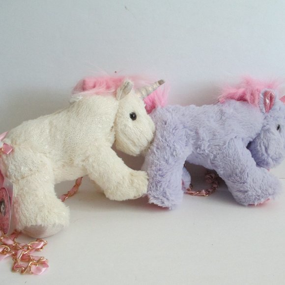 Olly & Me Plush Stuffed Set of 2 Unicorn Olly with Gold Chain Handle Purse - Picture 3 of 7